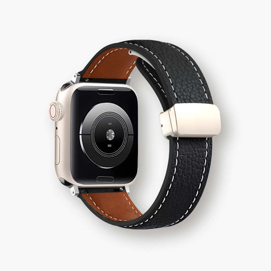 Lychee Pattern Leather Magnetic Buckle for Apple Watch